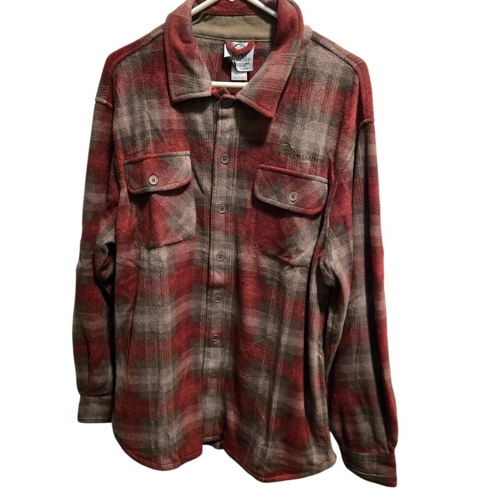 Men's Ducks Unlimited Plaid Flannel/Fleece Shirt NWOT Men's Large